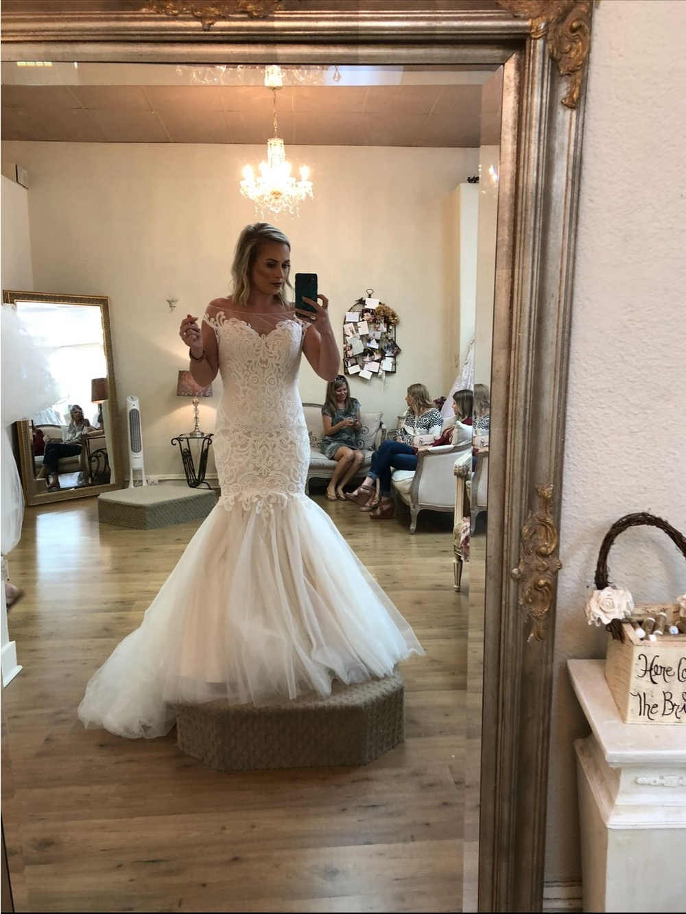 Sottero and Midgley Ivory Lace Mermaid Wedding Dress with Tulle Skirt